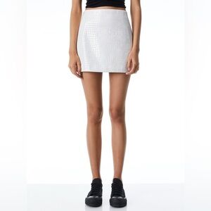 Alice + Olivia Elana Vegan Mini Skirt